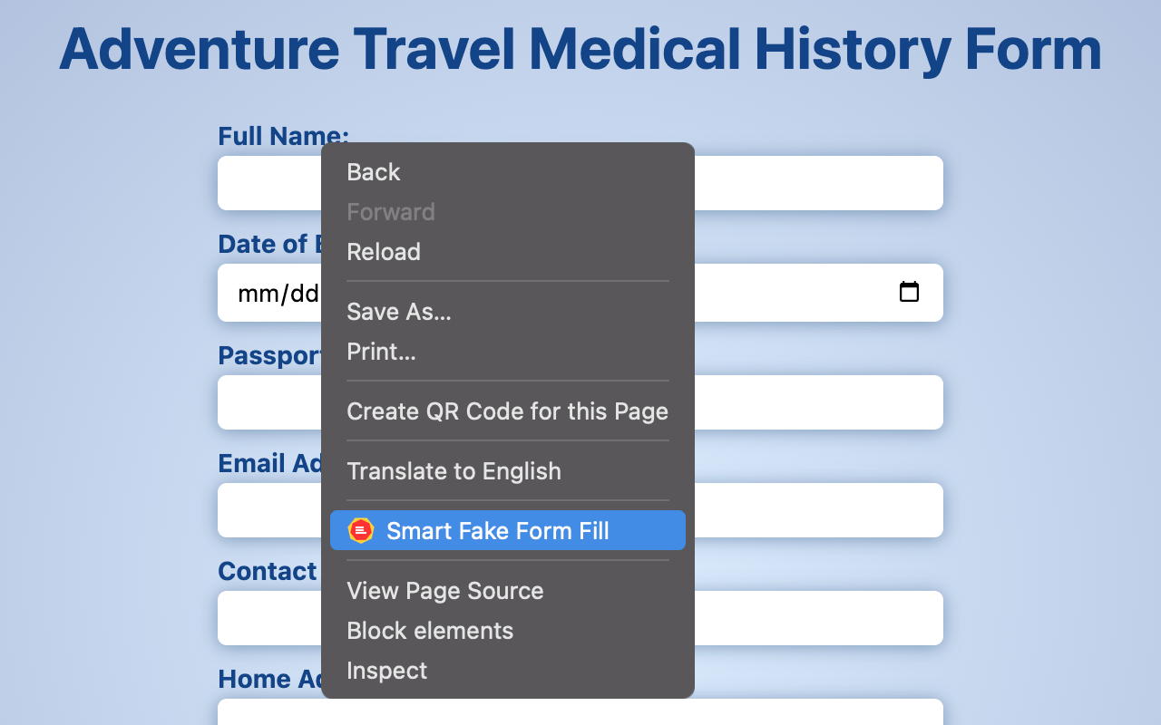 Smart Fake Form Fill - 截图 2
