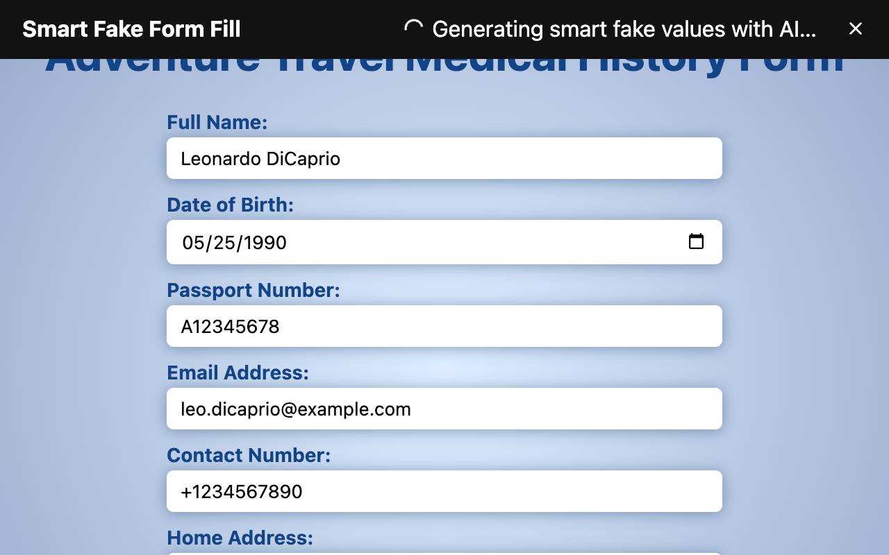 Smart Fake Form Fill - 截图 3