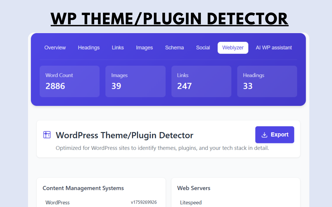One Shot SEO: On-Page SEO Analyzer & WP Theme/Plugin Detector - 截图 1