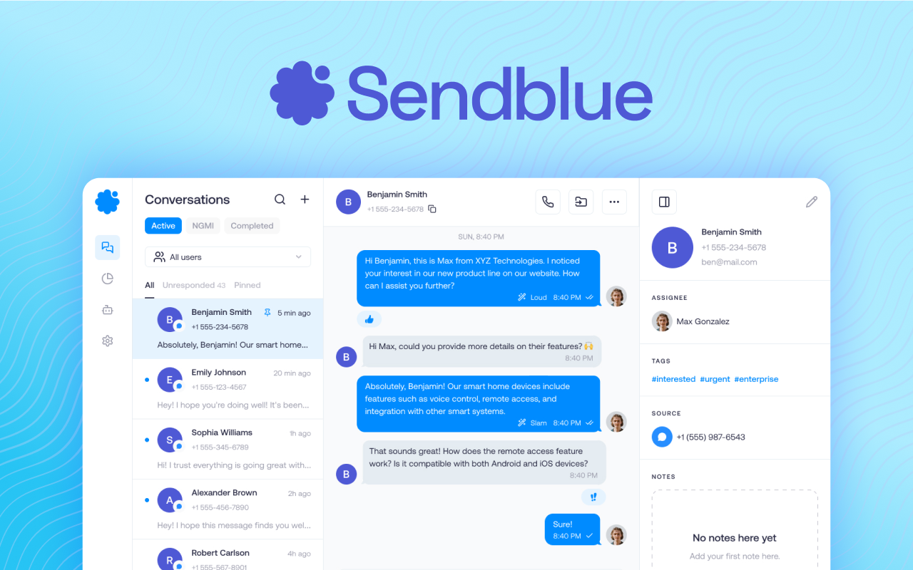 Sendblue Call - 截图 5