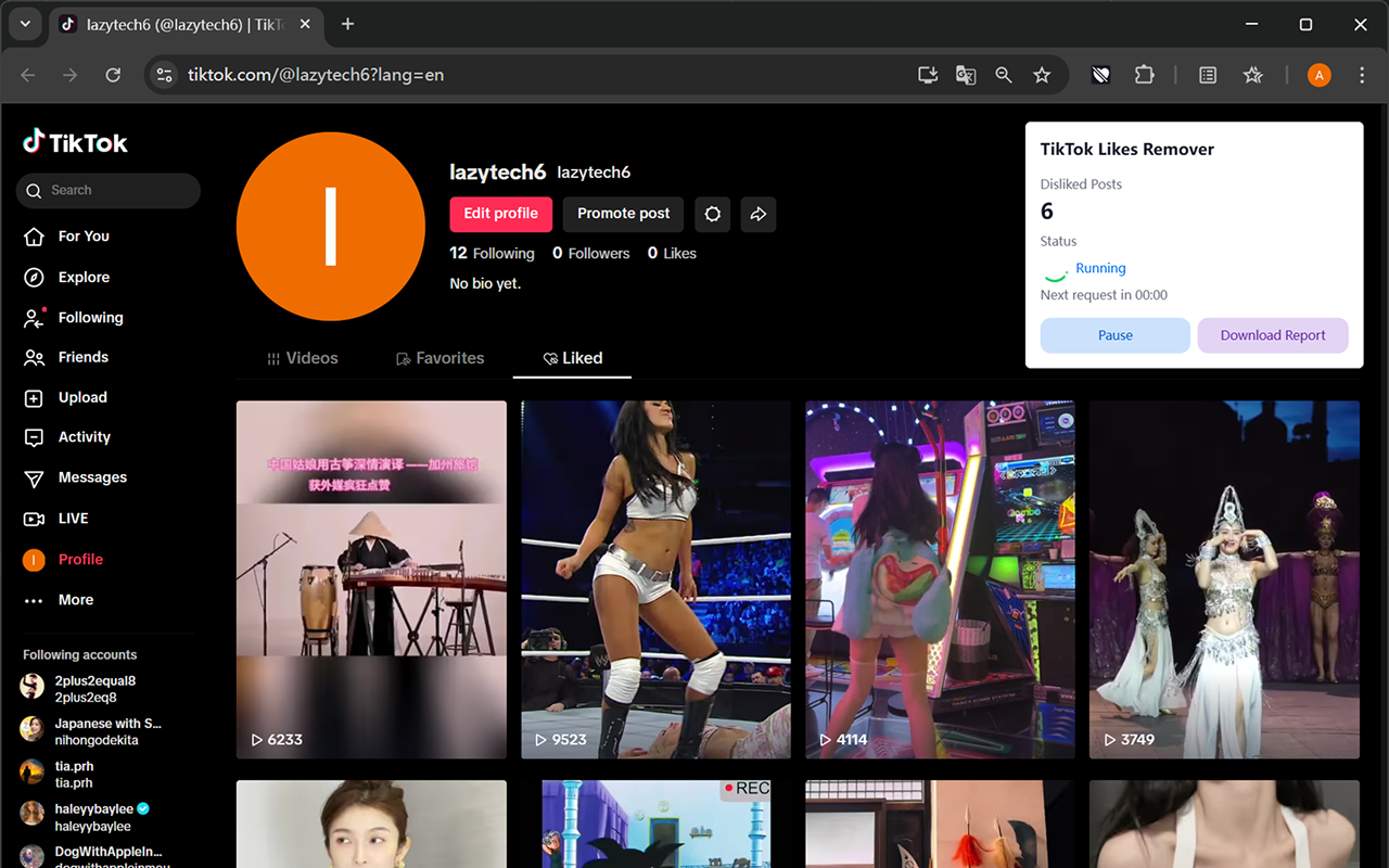 TikTok点赞移除工具 - 截图 2