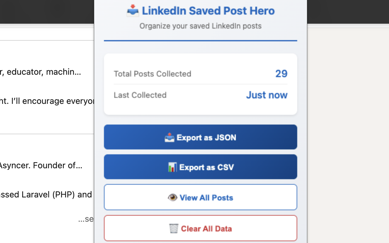 LinkedIn Saved Post Hero - 截图 3