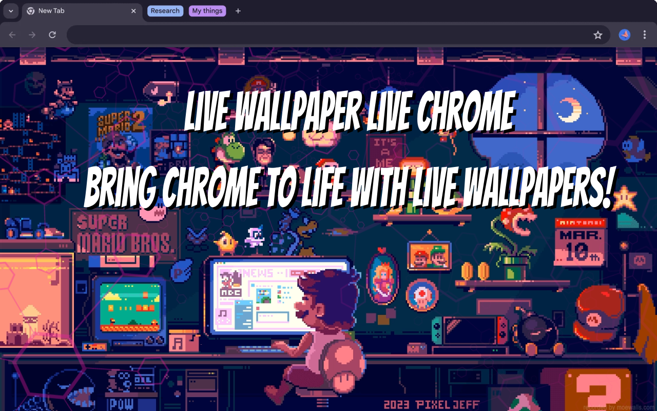 Chill Super Mario Pixel Live Wallpaper - 截图 3