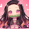 Chibi Nezuko Kamado Pink Heart Anime Live Wallpaper