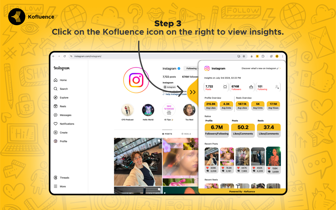 Kofluence Extension - 截图 1