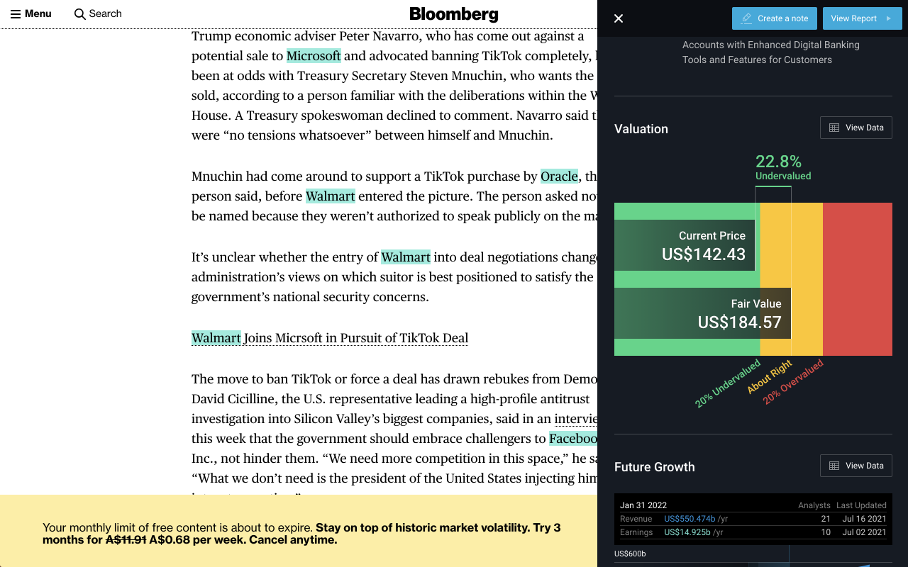 Stock Analysis Overlay (Simply Wall St) - 截图 1