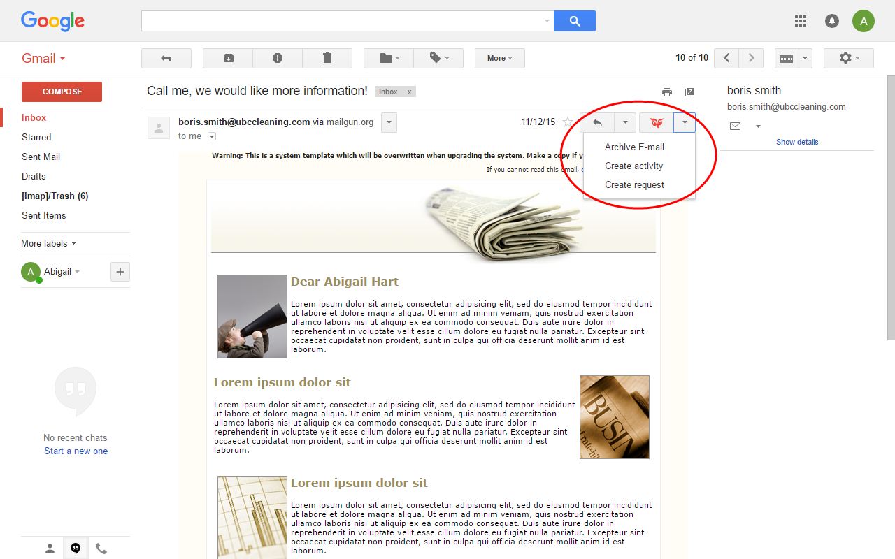 SuperOffice Gmail Link - 截图 1