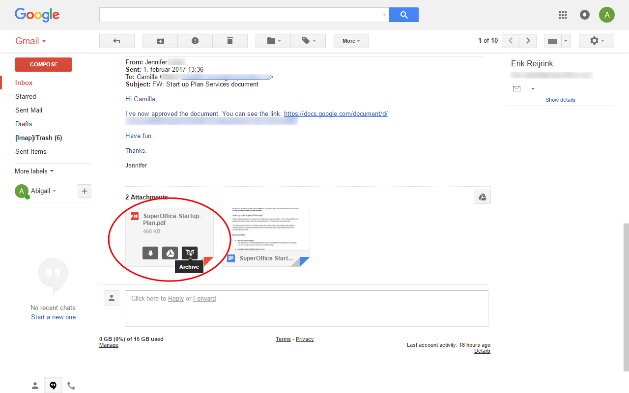 SuperOffice Gmail Link - 截图 2