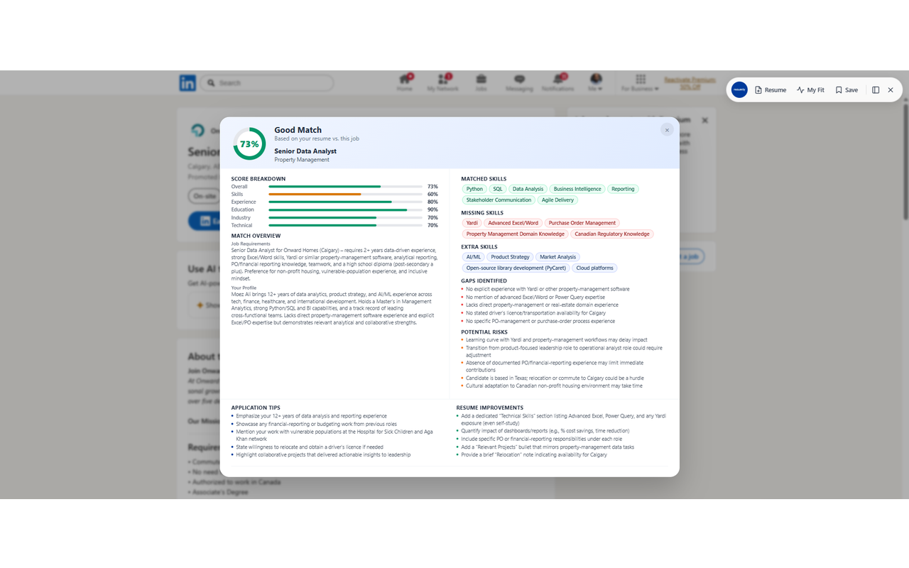 Resumly Browser Extension - 截图 1