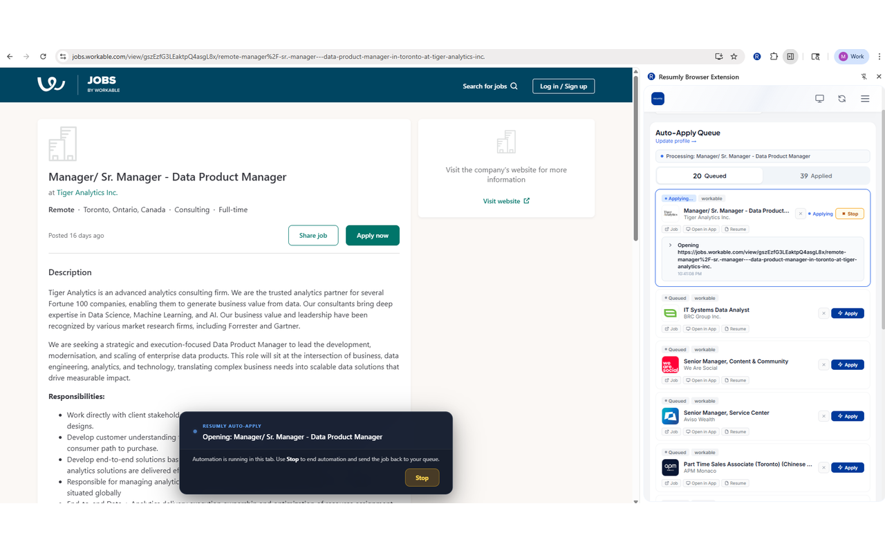 Resumly Browser Extension - 截图 3