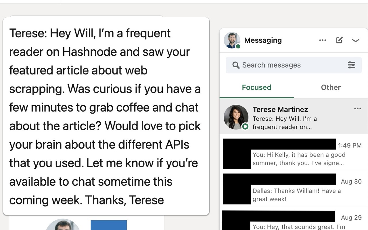 LinkedIn Message Preview - 截图 2