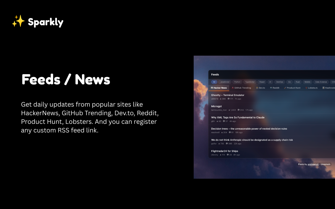 Sparkly – Beautiful & Productive New Tab - 截图 4