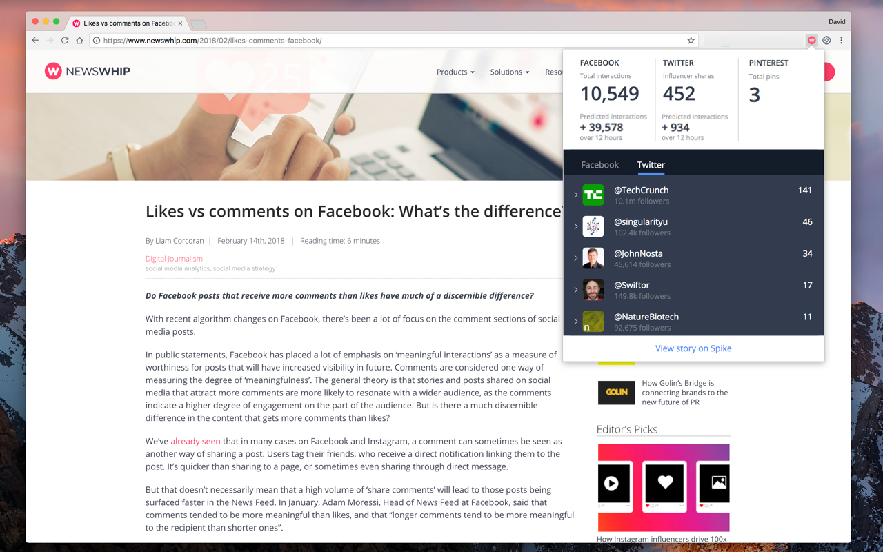 NewsWhip by Sprout Social Chrome Extension - 截图 3
