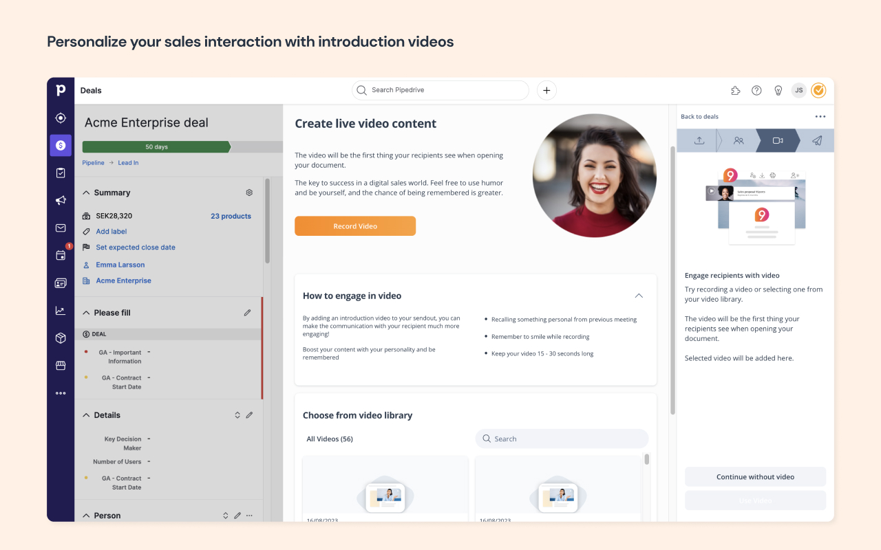 Digital Sales Room & eSignature for Pipedrive and Upsales - 截图 3