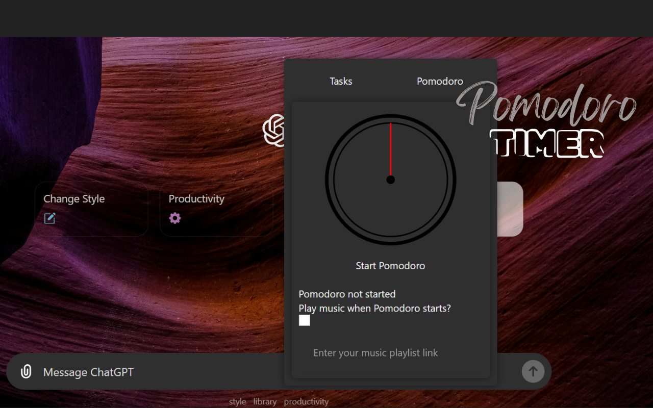 Chatsson: ChatGPT Backgrounds, To-Do, & Pomodoro - 截图 1