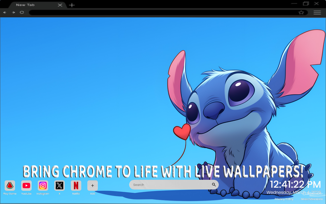 Stitch Loving Heart Live Wallpaper - 截图 1