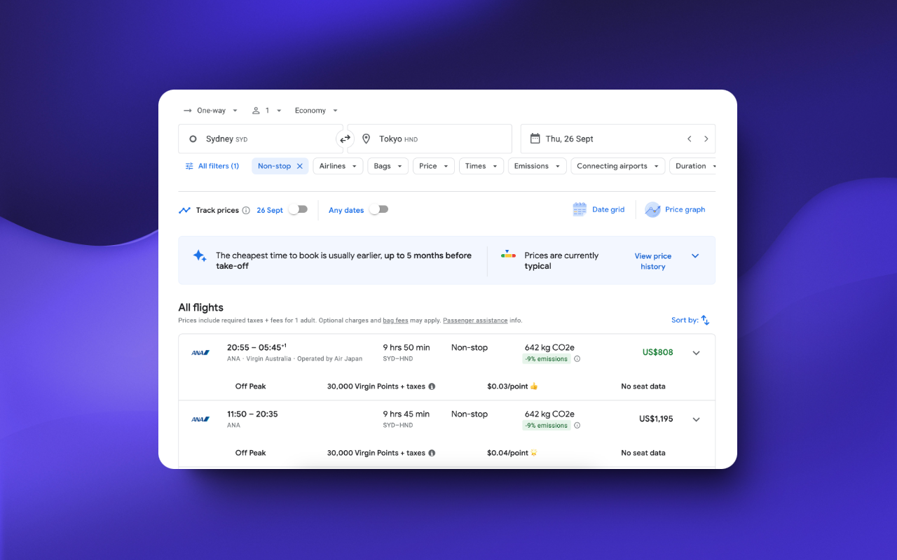 Award Travel Finder - Points & Miles on Google Flights - 截图 3