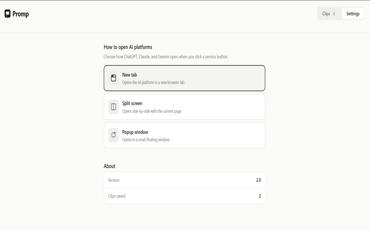 Promp - Ask AI from anywhere - 截图 3