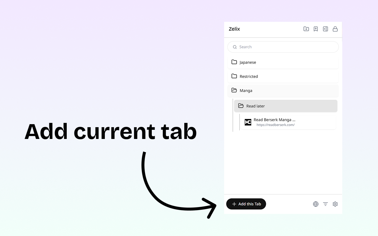 Zelix - Password Protected Private Bookmark Manager - 截图 3