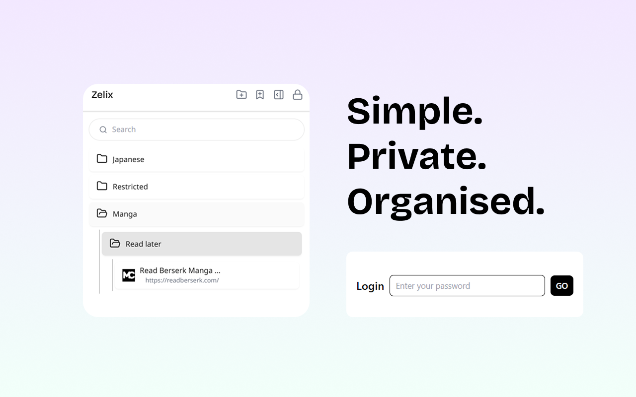 Zelix - Password Protected Private Bookmark Manager - 截图 4