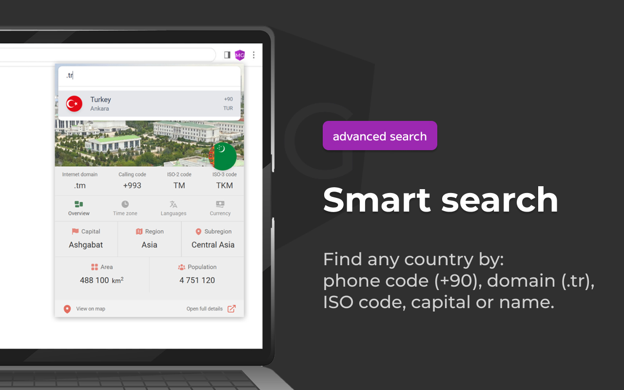 Material Geography — country lookup: flag, capital, calling code, currency - 截图 1