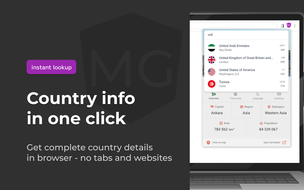 Material Geography — country lookup: flag, capital, calling code, currency - 截图 2