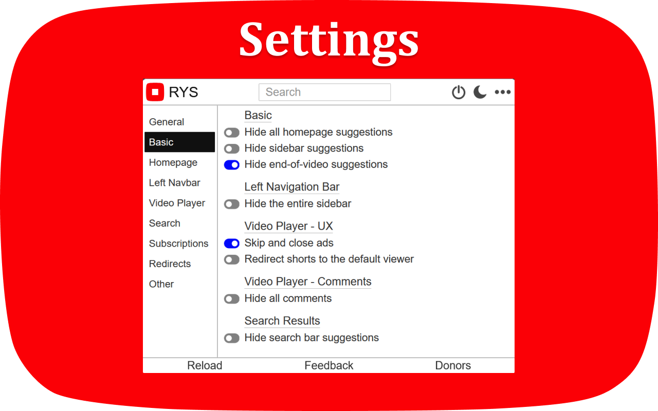 RYS — Remove YouTube Suggestions - 截图 1