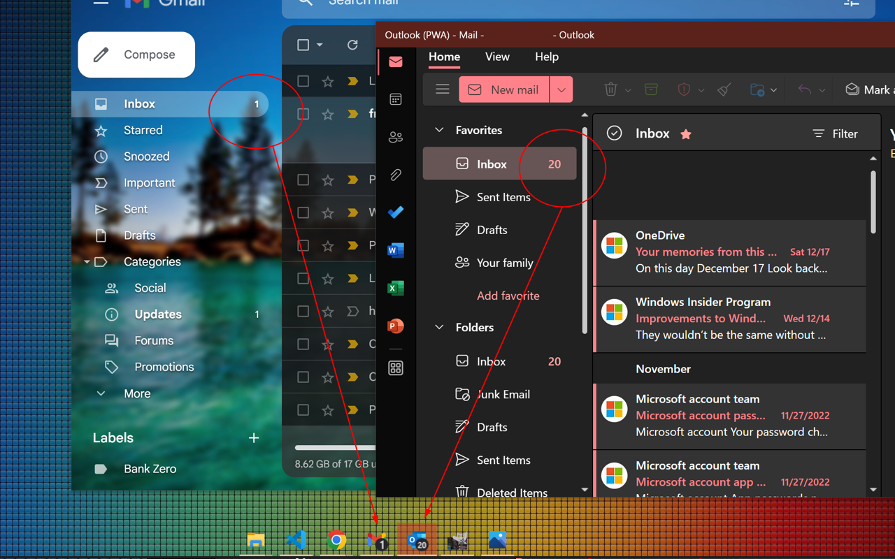 Multi-Email/App Taskbar/Dock PWA Unread Badge - 截图 3