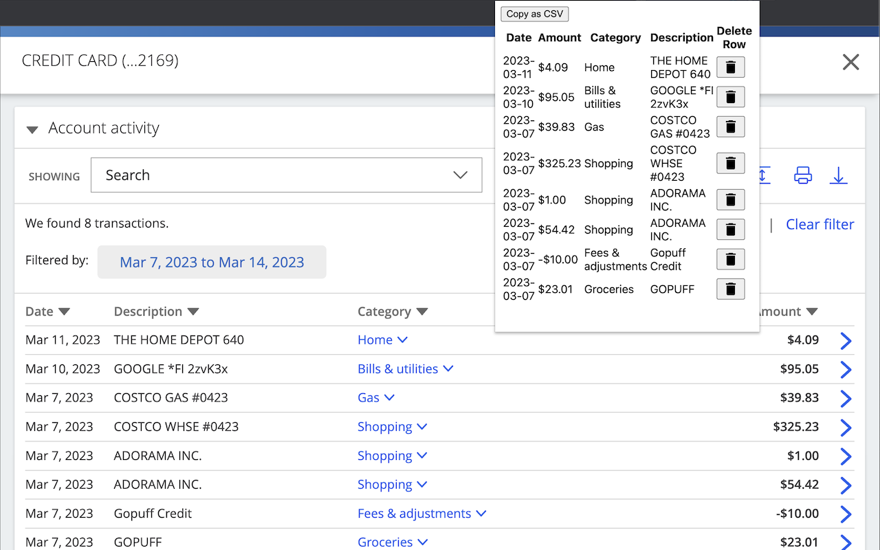 Bank Transactions - 截图 1