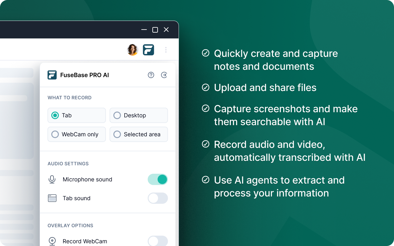 FuseBase PRO: AI Note taker, Meeting recorder and file sharing - 截图 3