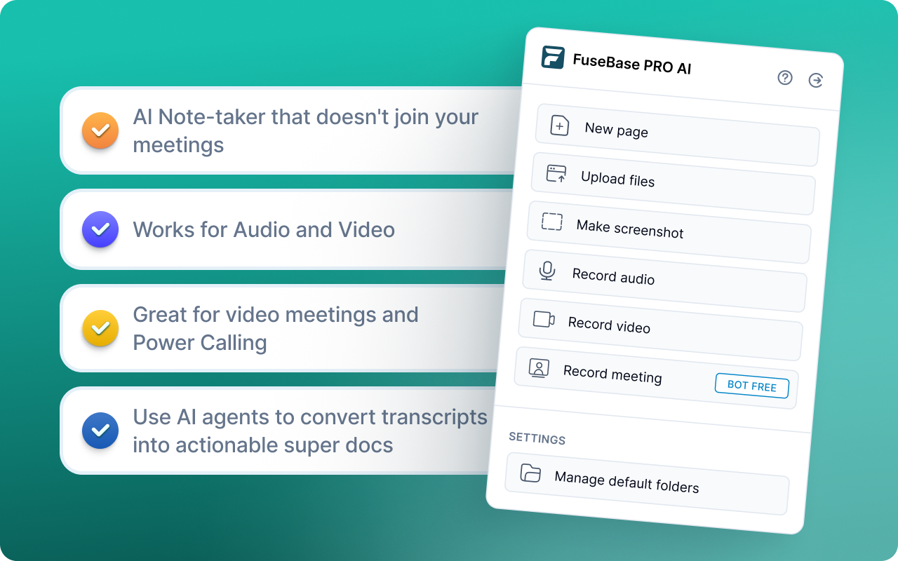 FuseBase PRO: AI Note taker, Meeting recorder and file sharing - 截图 4