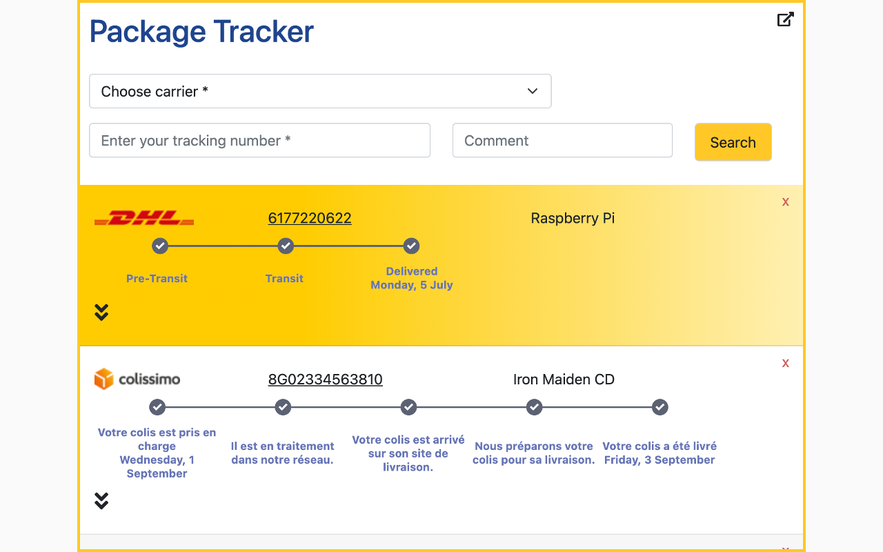 Package Tracker - 截图 1