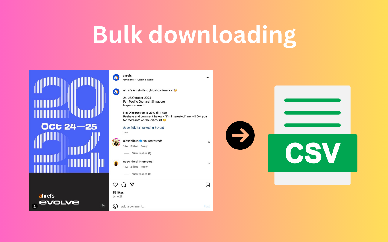 Comments Export - Post Comments Exporter and Scraper for Social Media - 截图 1