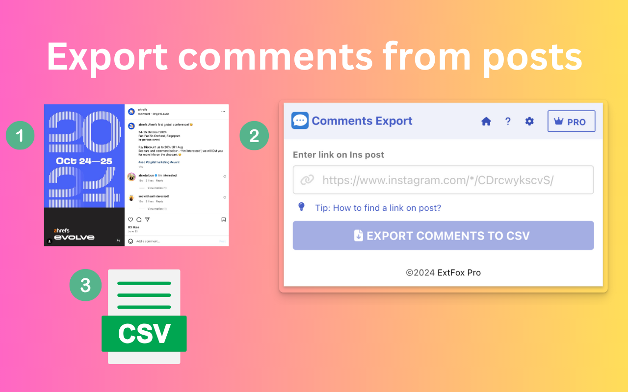 Comments Export - Post Comments Exporter and Scraper for Social Media - 截图 3
