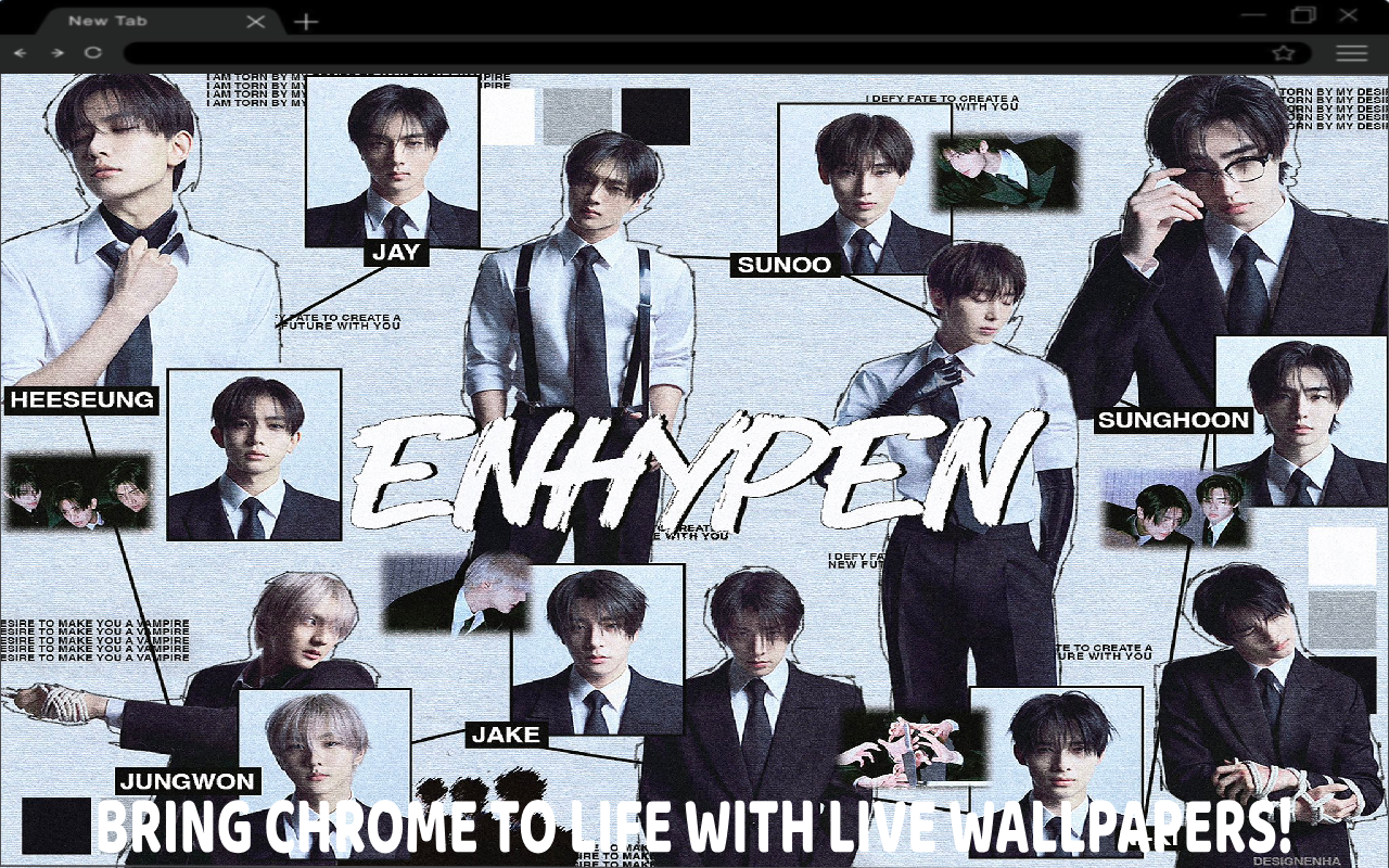 ENHYPEN Black & White Aesthetic Live Wallpaper - 截图 2