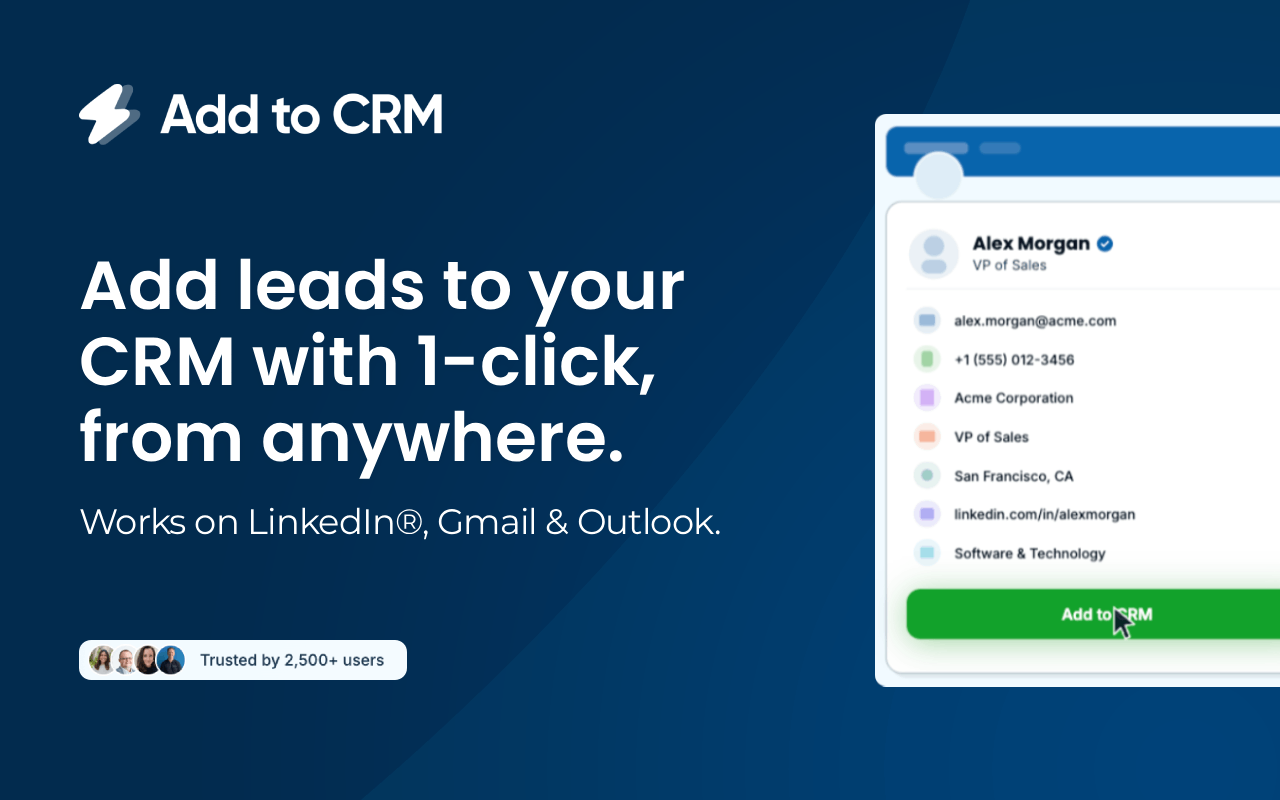 Add to CRM for Monday CRM: Free B2B Prospecting Integration - 截图 2