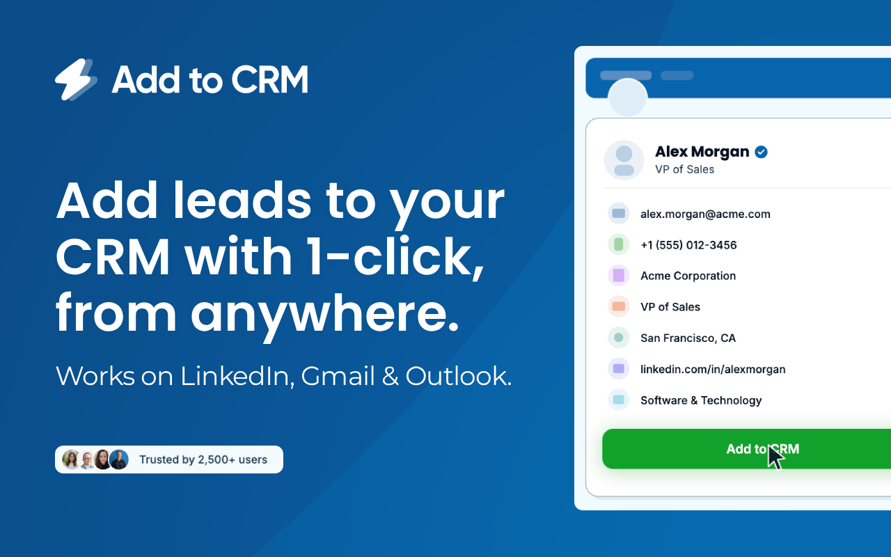 Add to CRM for Monday CRM: Free B2B Prospecting Integration - 截图 3