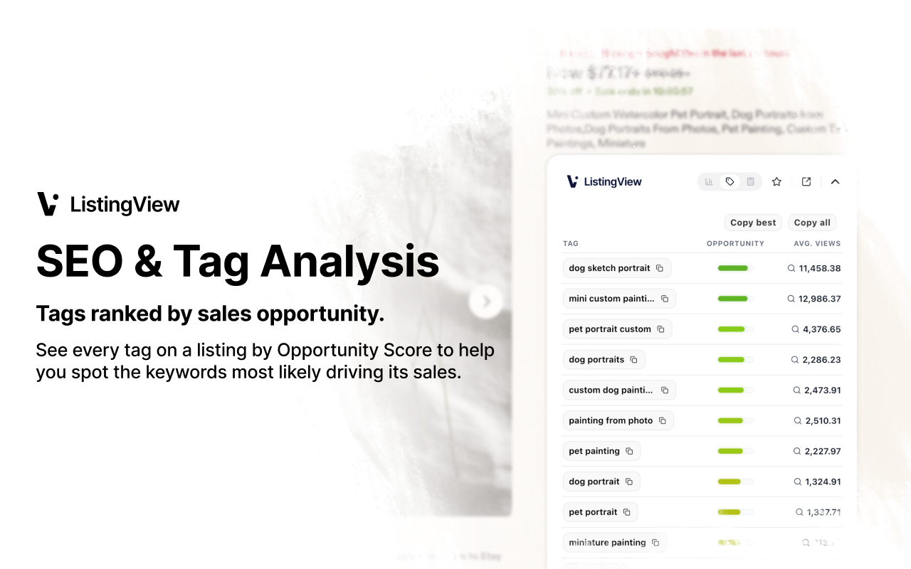 ListingView - Find Etsy's Best Selling Products - 截图 1