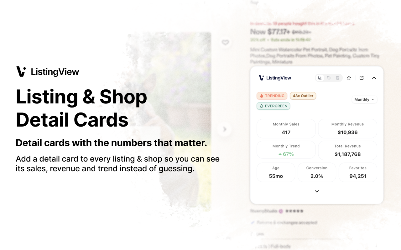 ListingView - Find Etsy's Best Selling Products - 截图 5