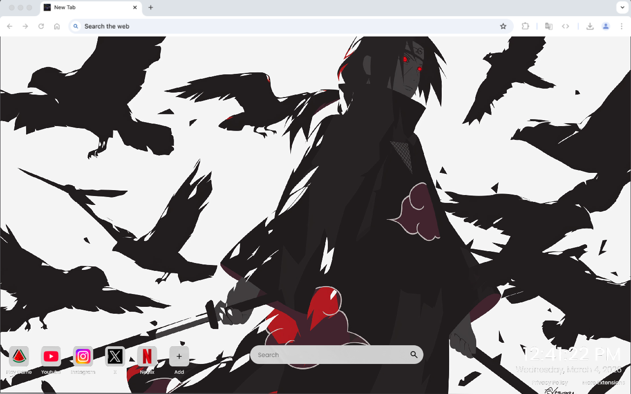 Naruto Itachi with Swords and Crows Live Wallpaper - 截图 1