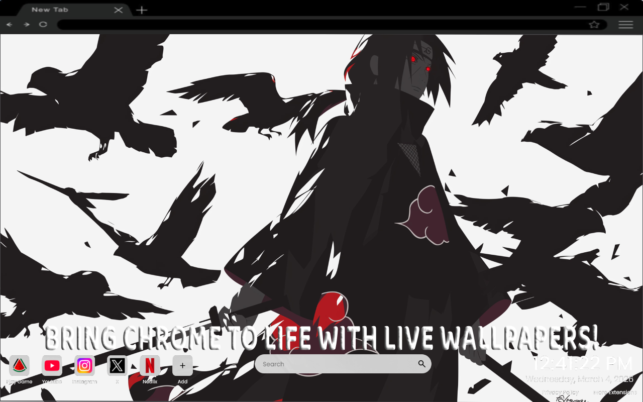 Naruto Itachi with Swords and Crows Live Wallpaper - 截图 4