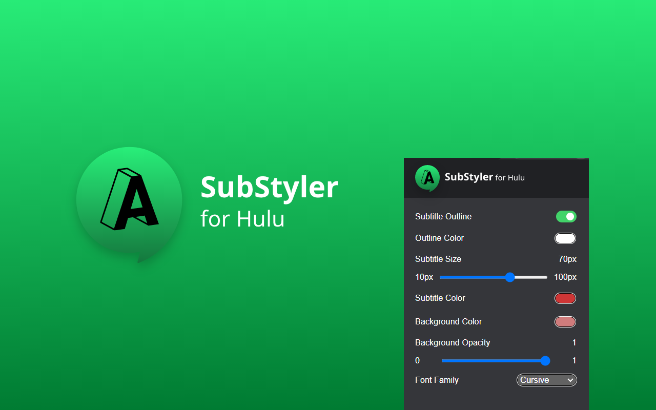 Hulu SubStyler:自定义字幕 - 截图 2