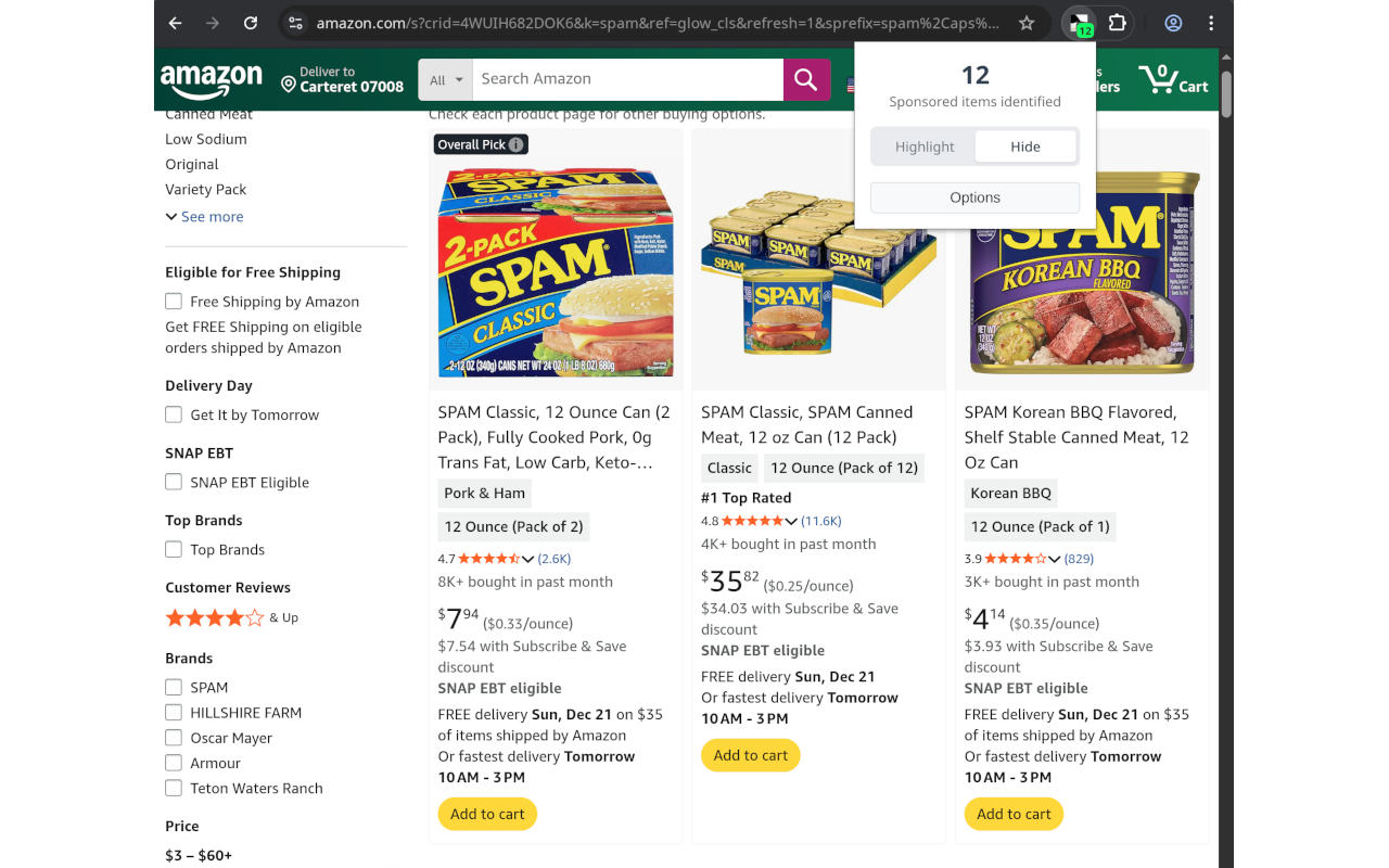 Amazon Unsponsor - 截图 3