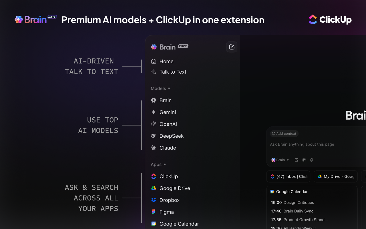 ClickUp: Talk to AI in Any Tab: ChatGPT, Gemini & Claude + Voice Dictation - 截图 2