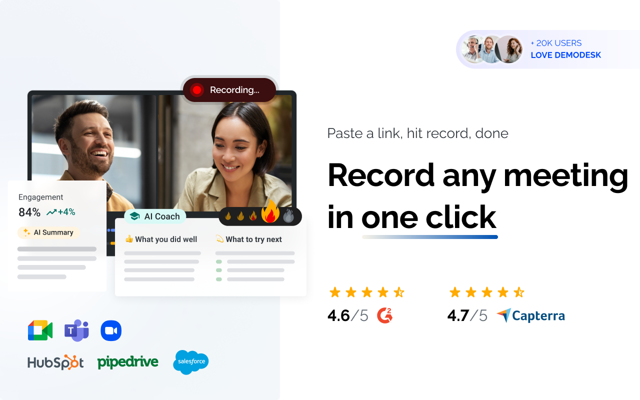 Demodesk: AI Meeting Analyst - 截图 1