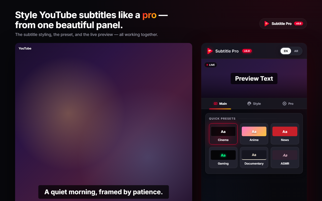 YouTube Subtitle Pro - 截图 3