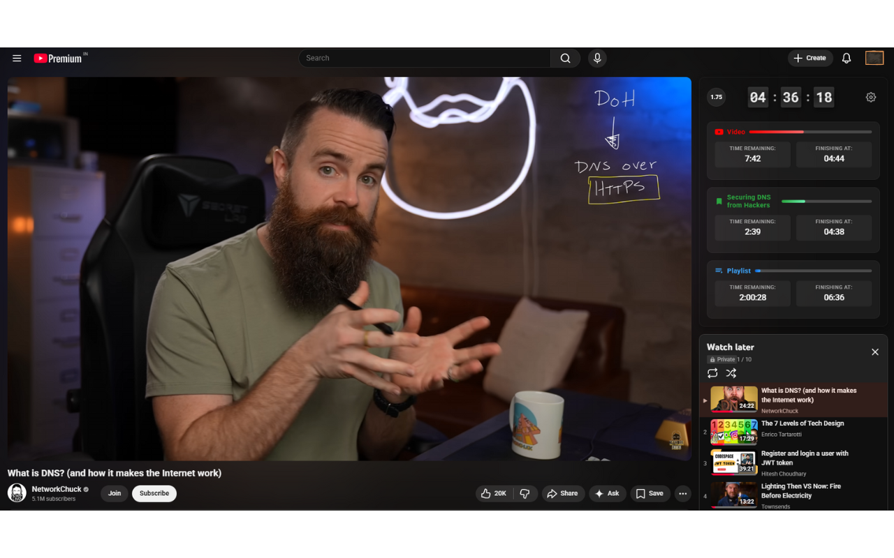 Chrono: YouTube Speed Control & Time Tracker - 截图 1