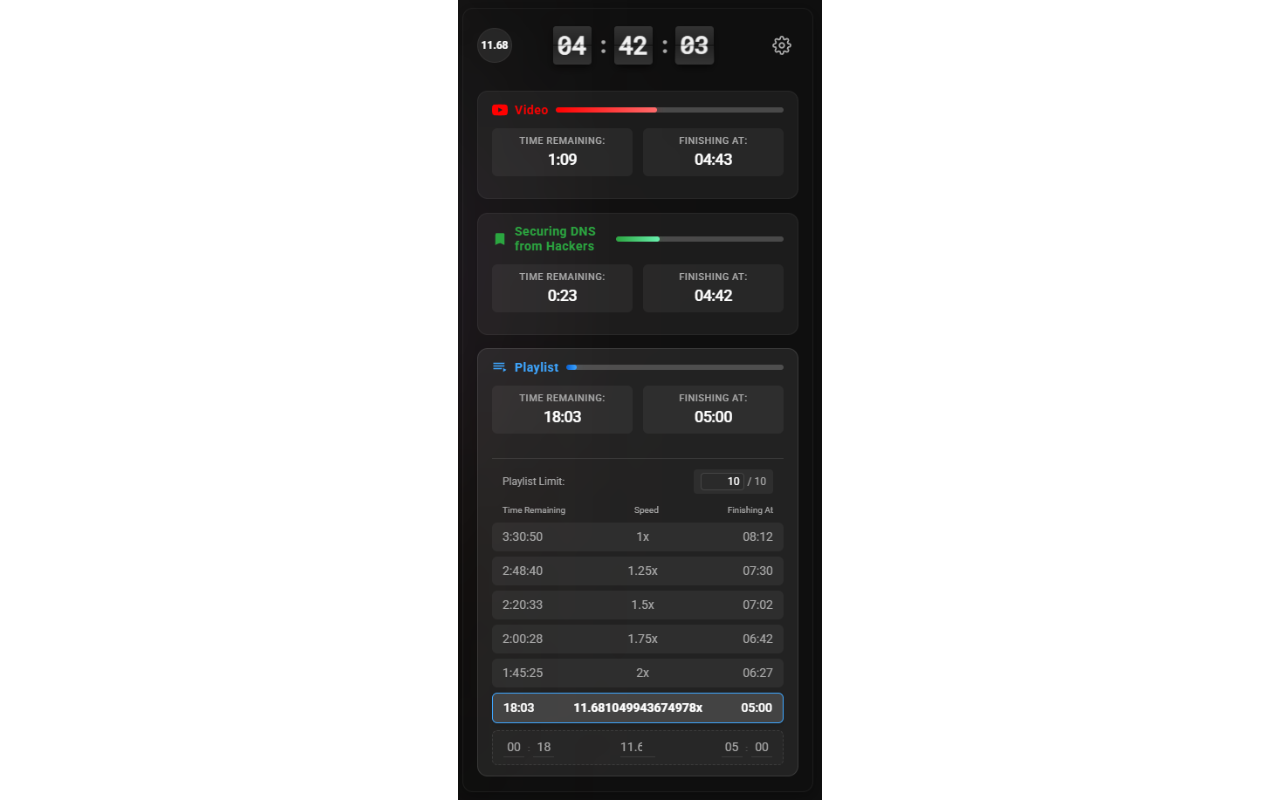Chrono: YouTube Speed Control & Time Tracker - 截图 2