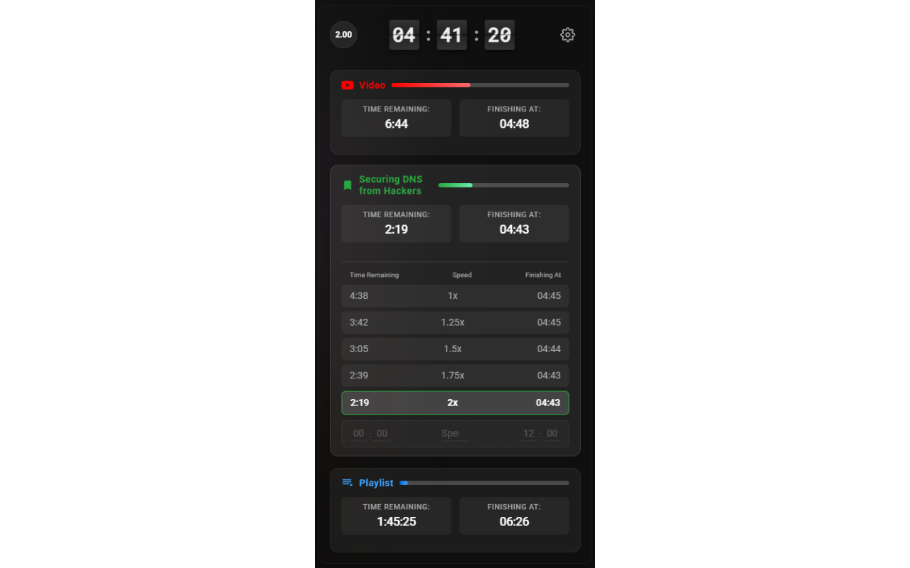 Chrono: YouTube Speed Control & Time Tracker - 截图 5