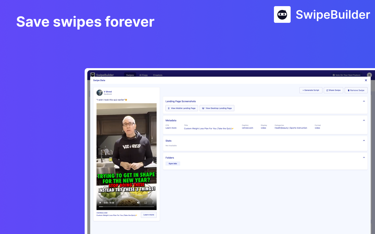 Swipebuilder - Ads Swipe Extension - 截图 1